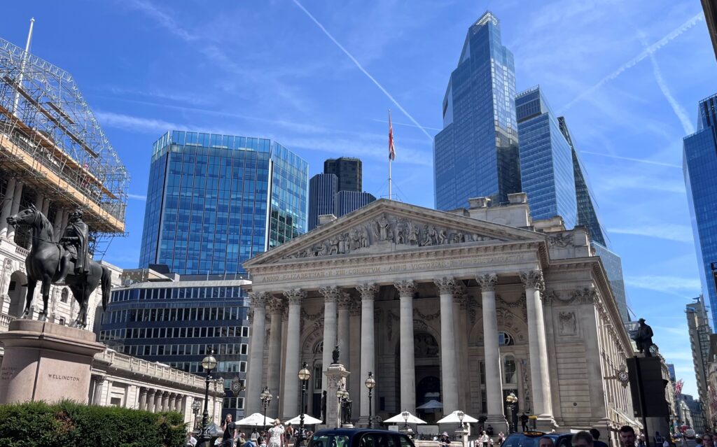 Shot of Bank of England from below looking at sky for blog post Preparing Lombard lending for Basel 3.1